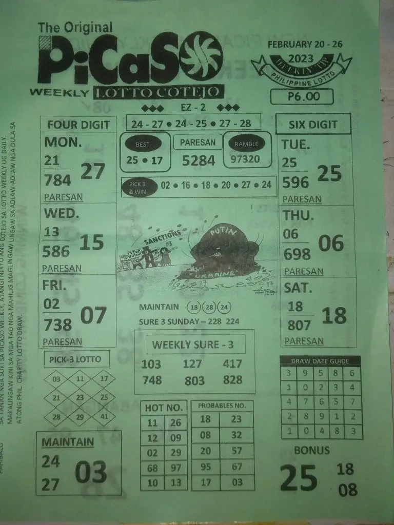 picaso weekly lotto