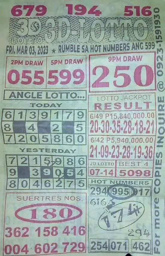 3d lotto